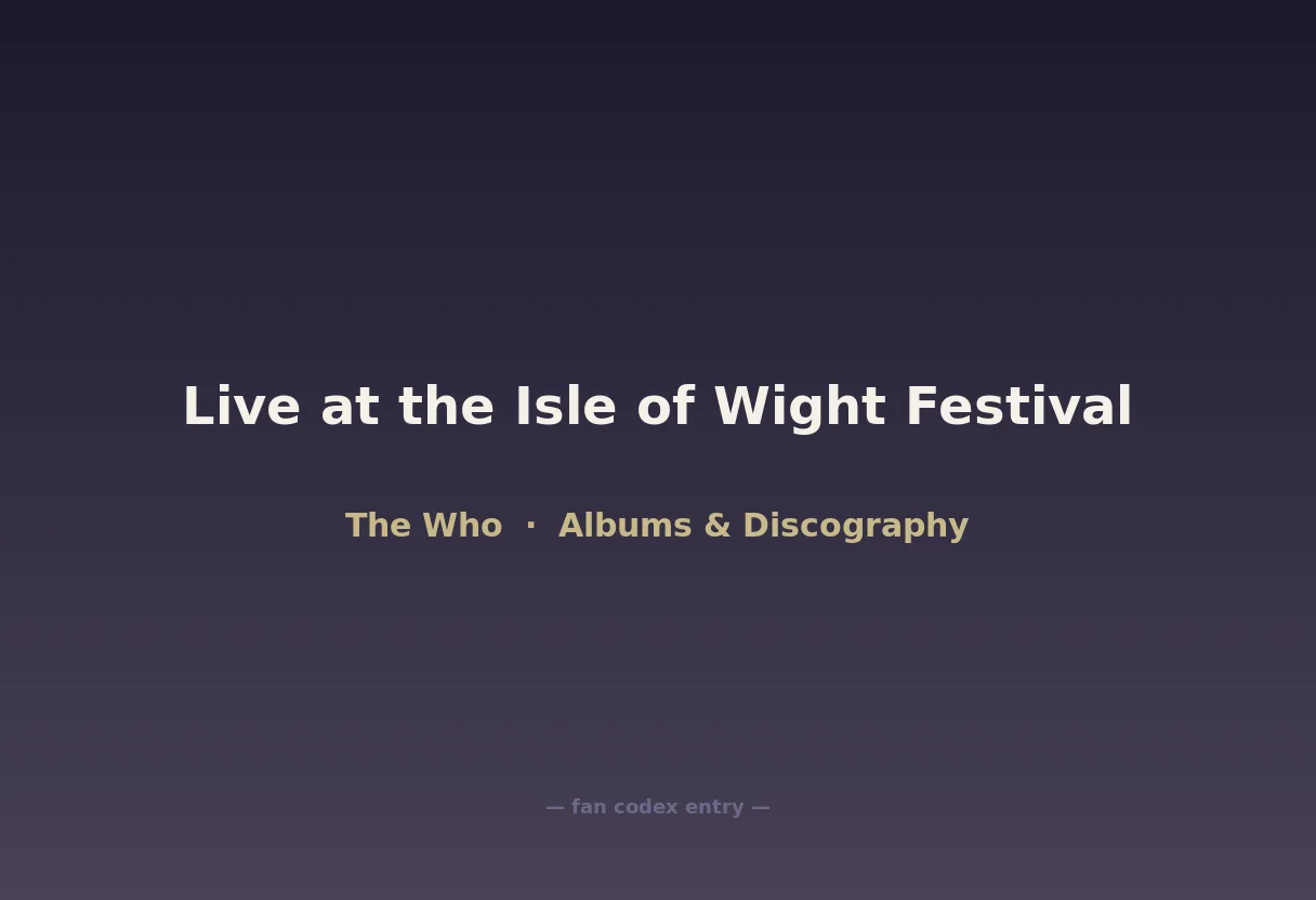 Live at the Isle of Wight Festival