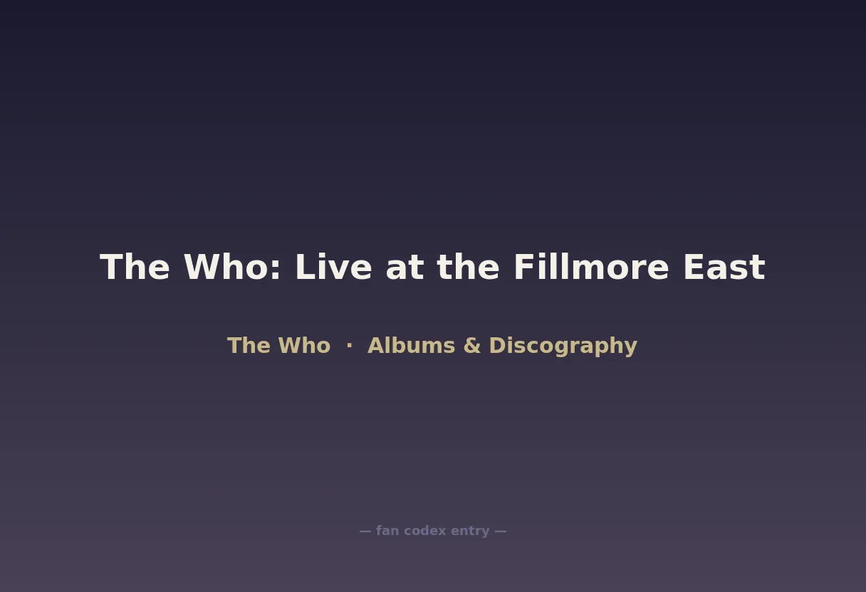 The Who: Live at the Fillmore East
